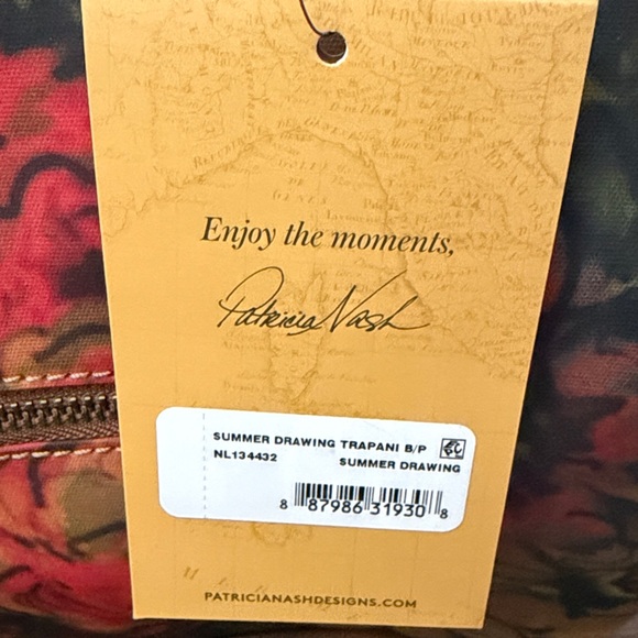 Patricia Nash Coated Canvas Trapani Convertible Backpack Summer Draw - Picture 3 of 4